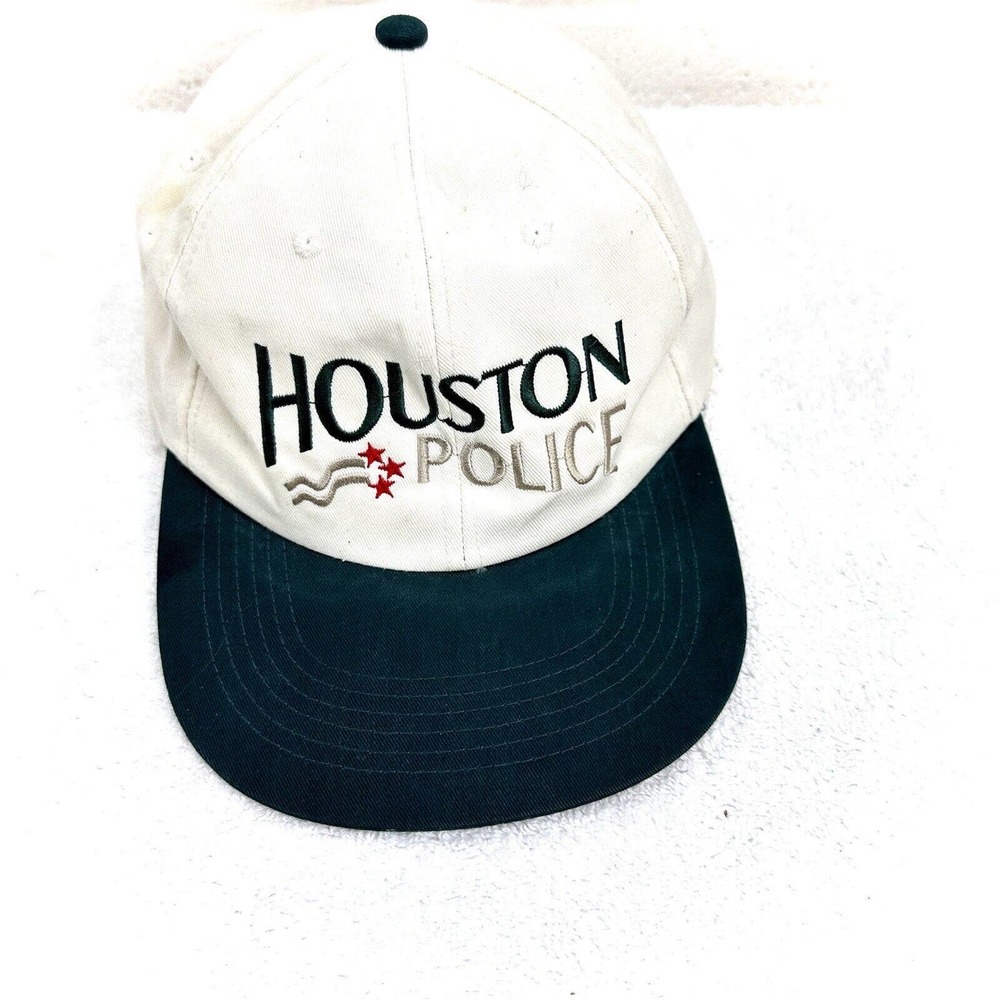Houston Police Hat White Green